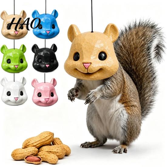 Large Capacity Nut Storage Container Squirrel Head Feeder, Resin Food Station, Outdoor Hanging Weatherproof Feeding Station Feeder for Garden