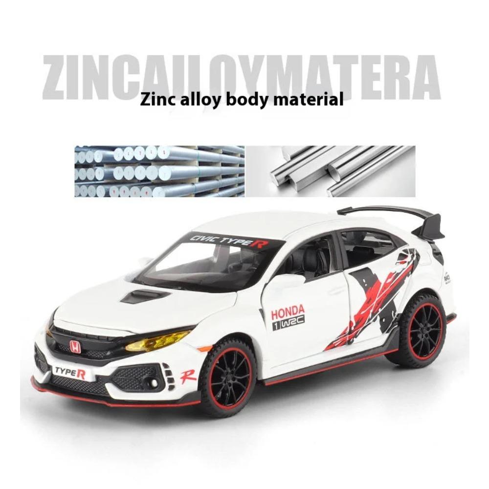 1/32 Honda Civic Type-R Alloy Model, Exquisite Desktop Ornament, The Best Collectible for Car Model Enthusiasts, Halloween Gift
