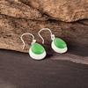 Green Cat's Eye Gemstone 925 Sterling Silver Jewelry Light Weight Earrings 1.40" EE-9-43