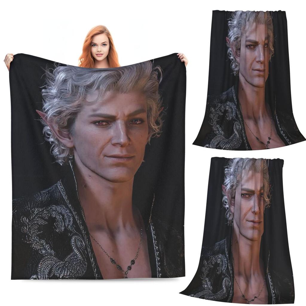 Baldur's Gate 3 Астарион Персонаж Вампира Плед Мягкий Теплый Фланелевый Плед Постельное белье для Кровати Гостиной Путешествий Дома Дивана
