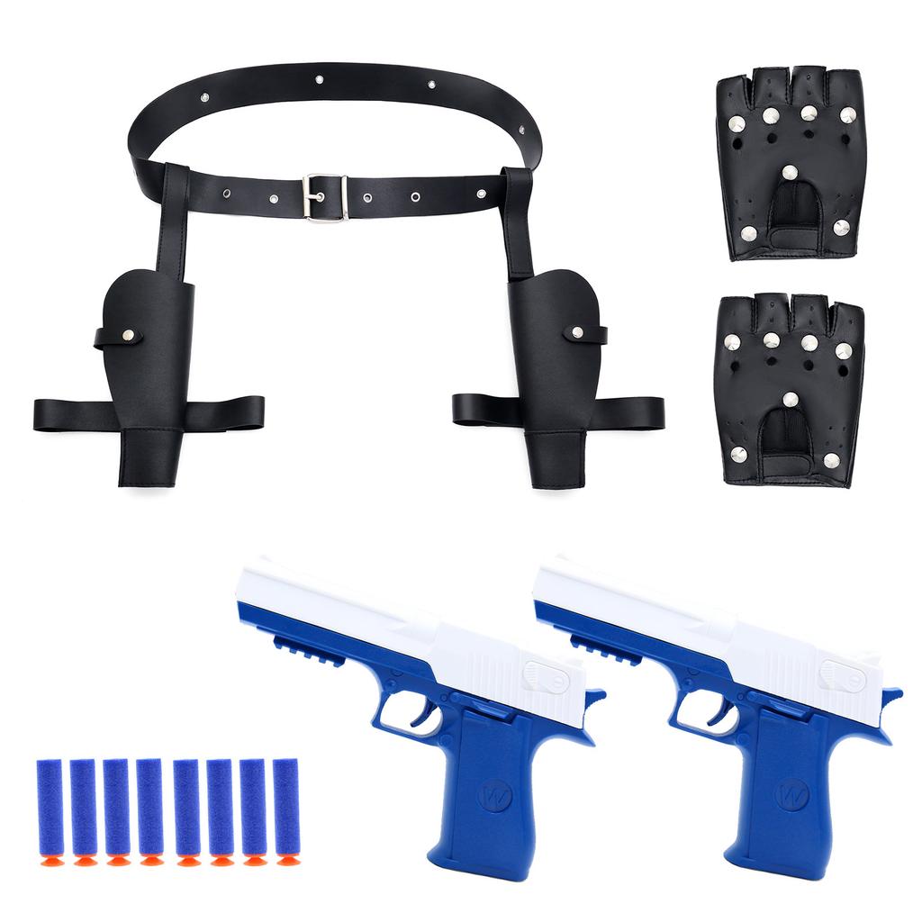 Кобура для полицейского пистолета Лауры Западный джинсовый ремень Кожаные перчатки Реквизит для косплея Аксессуары