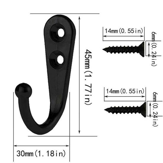 10 шт., винтажные крючки для вешалок для ванной и кухни, пальто, одежды, полотенец, настенная дверная вешалка