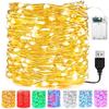 2/3/5/10M LED Chiroqlar Ipi Suv o'tkazmaydigan USB Batareya Mis Simli Girlyanda Peri Chiroqlari Rojdestvo To'y Partiyasi Dekor Chiroqlari