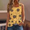 Женская мода повседневная плиссированная жилетка без рукавов с квадратным воротником и принтом летняя футболка