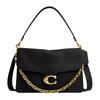 COACH ChainTabby 35 Branded Gold Chain Leather Shoulder Bag Large Women's Black