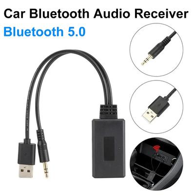 Универсальный автомобильный беспроводной Bluetooth-совместимый приемник USB 3,5 мм вспомогательный медиаплеер Bluetooth 5.0 аудиокабель адаптер