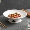 Pure White High Legged Ceramic Dinner Plate Restaurant Dessert Dim Sum Plate Sushi Plate Molecular Cuisine Specialty Tableware