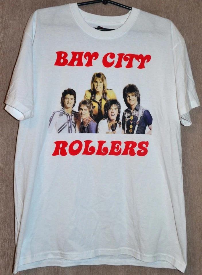 Футболка с изображением рок-группы Bay City Rollers, короткий рукав, белая, унисекс, S-5XL E1939