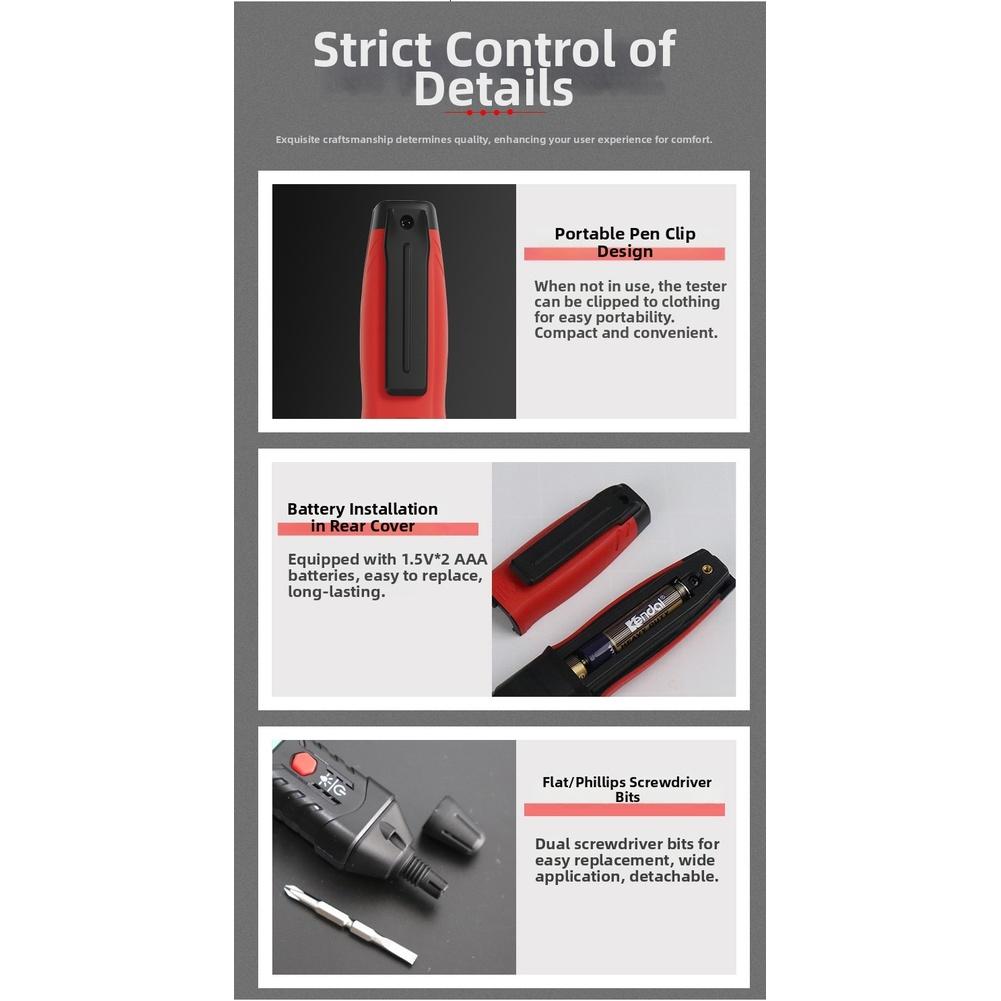 HT96A Digital Voltage Tester for Electrical Use with Voice Broadcast NCV Detection Line Continuity Testing and LED Flashlight