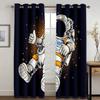 Personalized Creative Astronaut Pattern High Blackout Curtains Technology Sense Starry Sky Space Shading Drape Bedroom Curtain