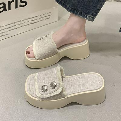 Женские удобные сандалии Женские босоножки на танкетке Спортивные пляжные туфли для ходьбы Летняя мода Джинсовые повседневные тапочки