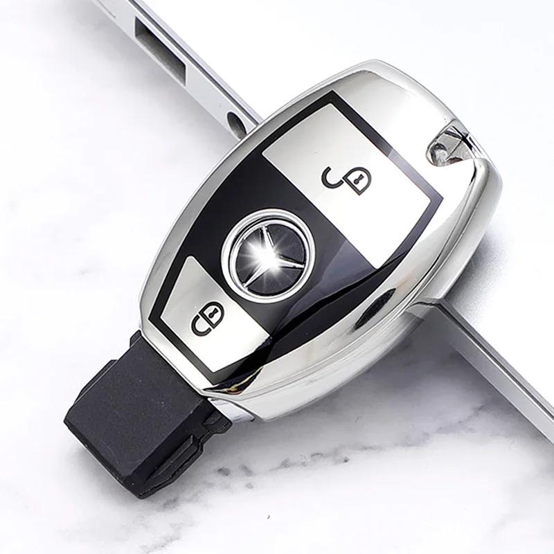 2 Buttons Soft TPU Car Key Case Cover Shell for Mercedes Benz W203 W204 W212 C180 GLK300 CLS CLK CLA SLK C S E Class Accessories BK1