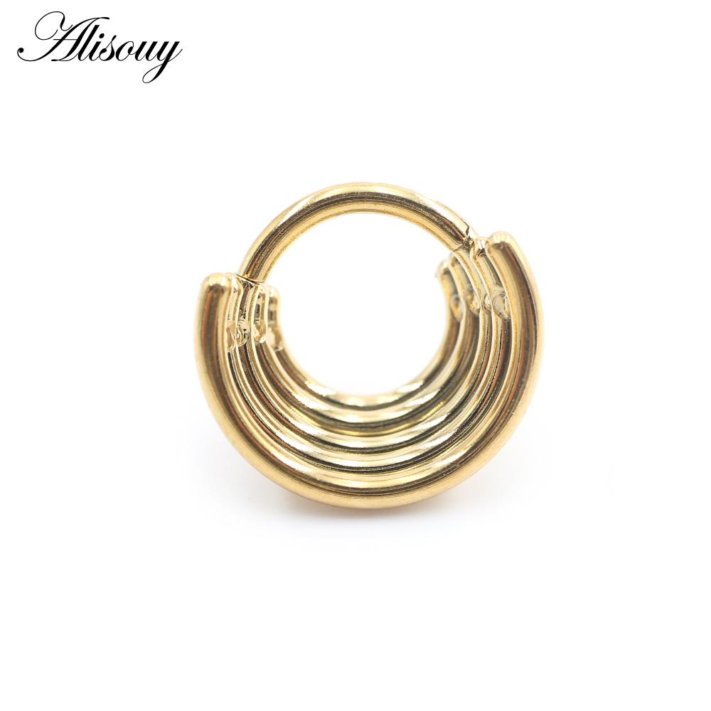 Alisouy 1PC Нержавеющая сталь Летучая мышь Пчела Змея Лист Нос Кольцо Daith Пирсинг Украшения Серьги-кольца для козелка хряща Спиральные серьги