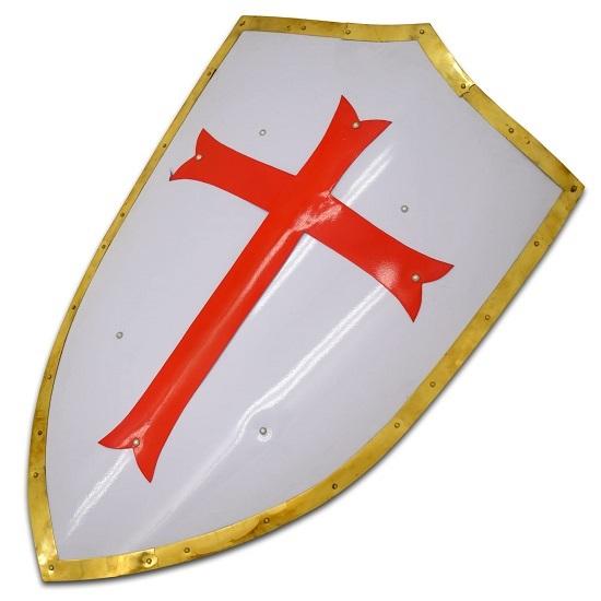 Knight Templar Crusader Shield 18G Steel LARP