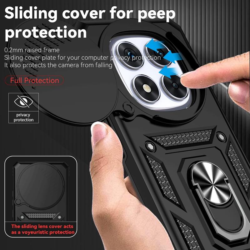 Shockproof Armor Magnetic Holder Ring Case For Xiaomi Redmi Note 14 Pro 4G Pro+ Plus 5G Lens Cover For Redmy Note14 Note14Pro