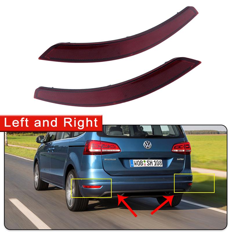 For Volkswagen VW Sharan 2011~2016 7N0945105B 7N0945106B Car Rear Bumper Reflector Taillight Brake Fog Warning Lamp Red Lens