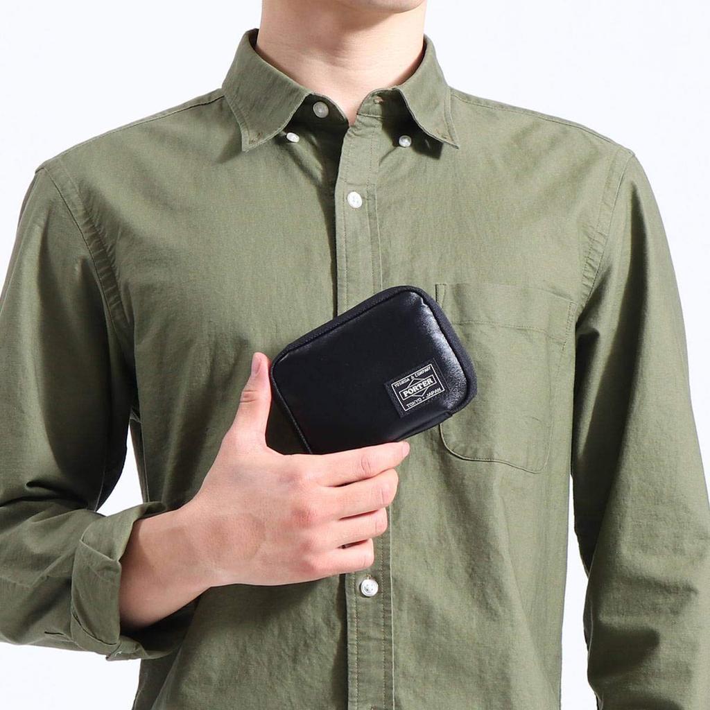 Кошелек PORTER из нейлона с круглой молнией, устойчивый к пятнам, водонепроницаемый, черный (Портье) [ТАКТИЧЕСКИЙ] 654-07081