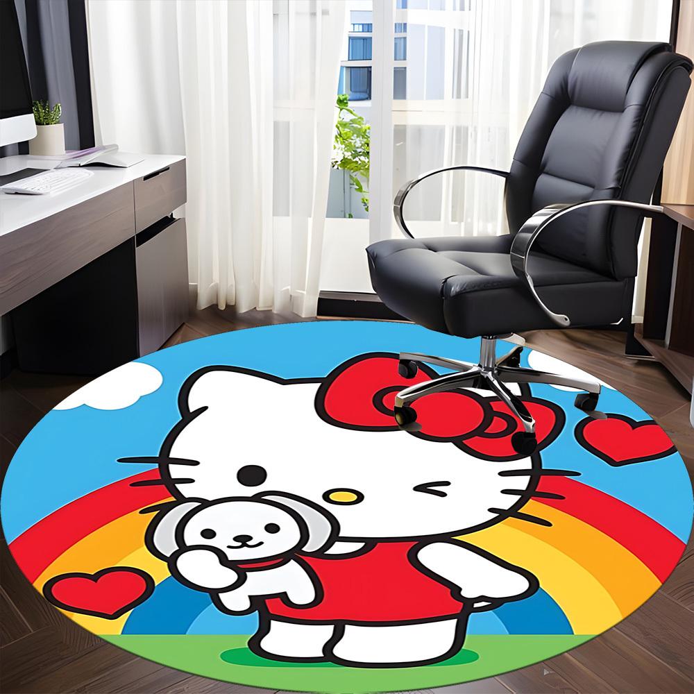 1 шт. Ковер-сиденье Hello Kitty для офиса, нескользящий, машинная стирка, ковер для офиса, комнаты, праздничный декор на Рождество, день рождения, полиэстер
