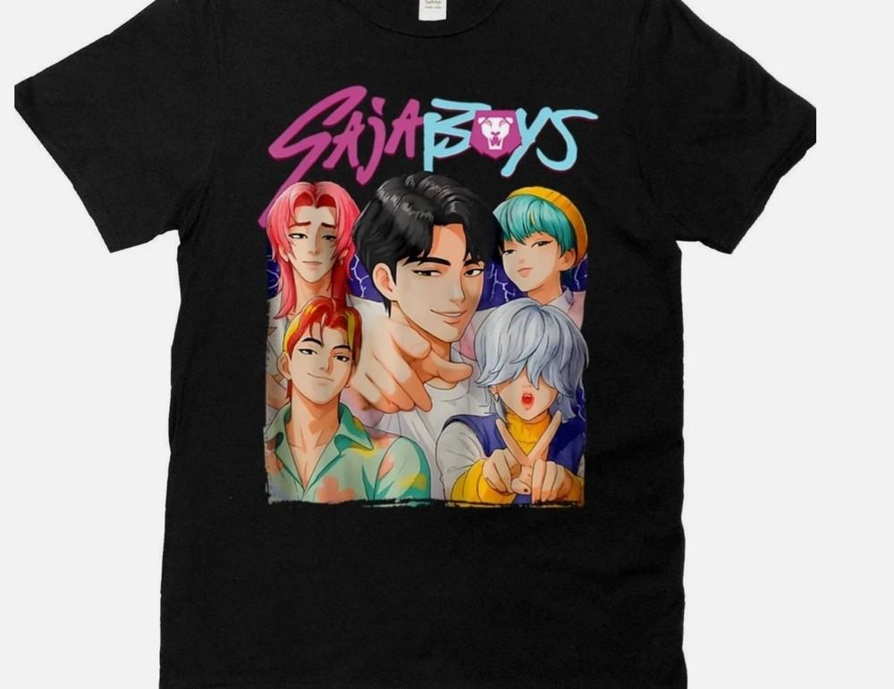 Ретро Saja Boys KPOP Фильм Бутлег Графическая Футболка с Коротким Рукавом Унисекс S-5XL Унисекс Футболка