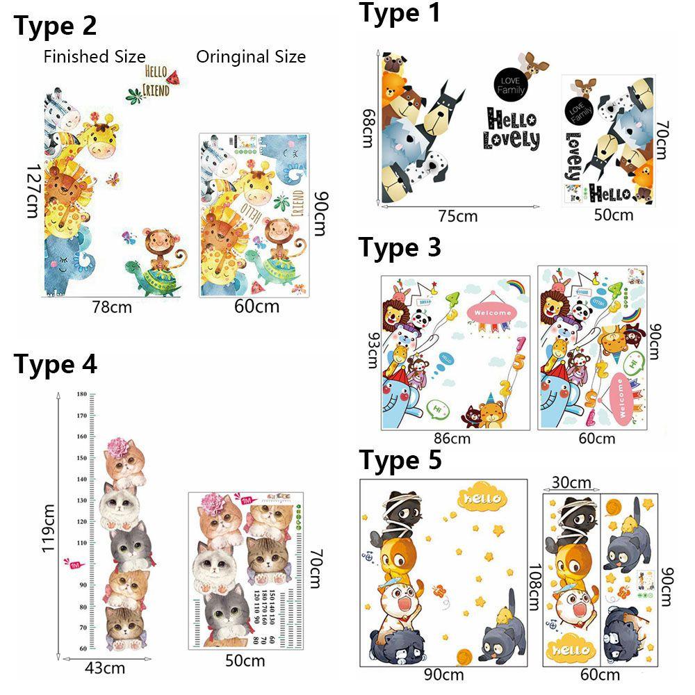 Украшения для дома, настенные наклейки для детской комнаты, наклейки на дверь, рисунок с изображением животных из мультфильмов, слон, жираф