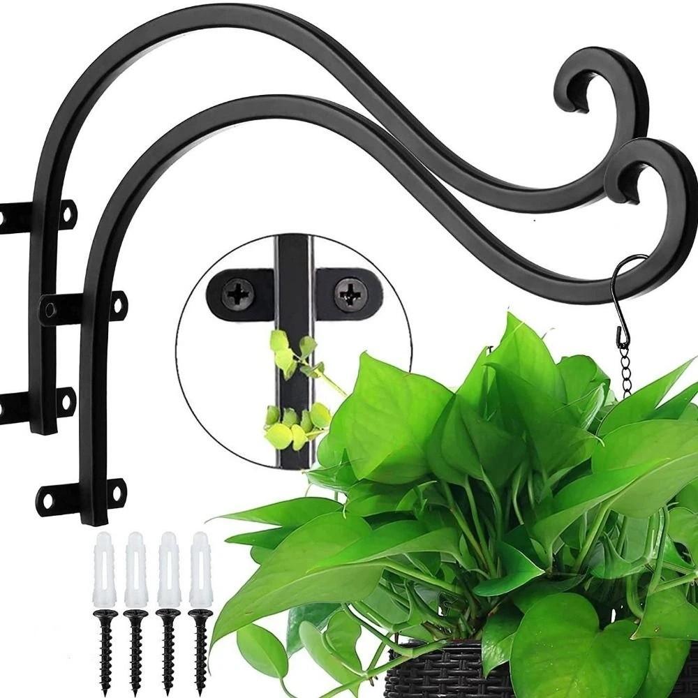 Heavy Duty Hanging Plant Brackets 12/16In Flower Basket Hooks Outdoor Wall Mount  Outdoor Use