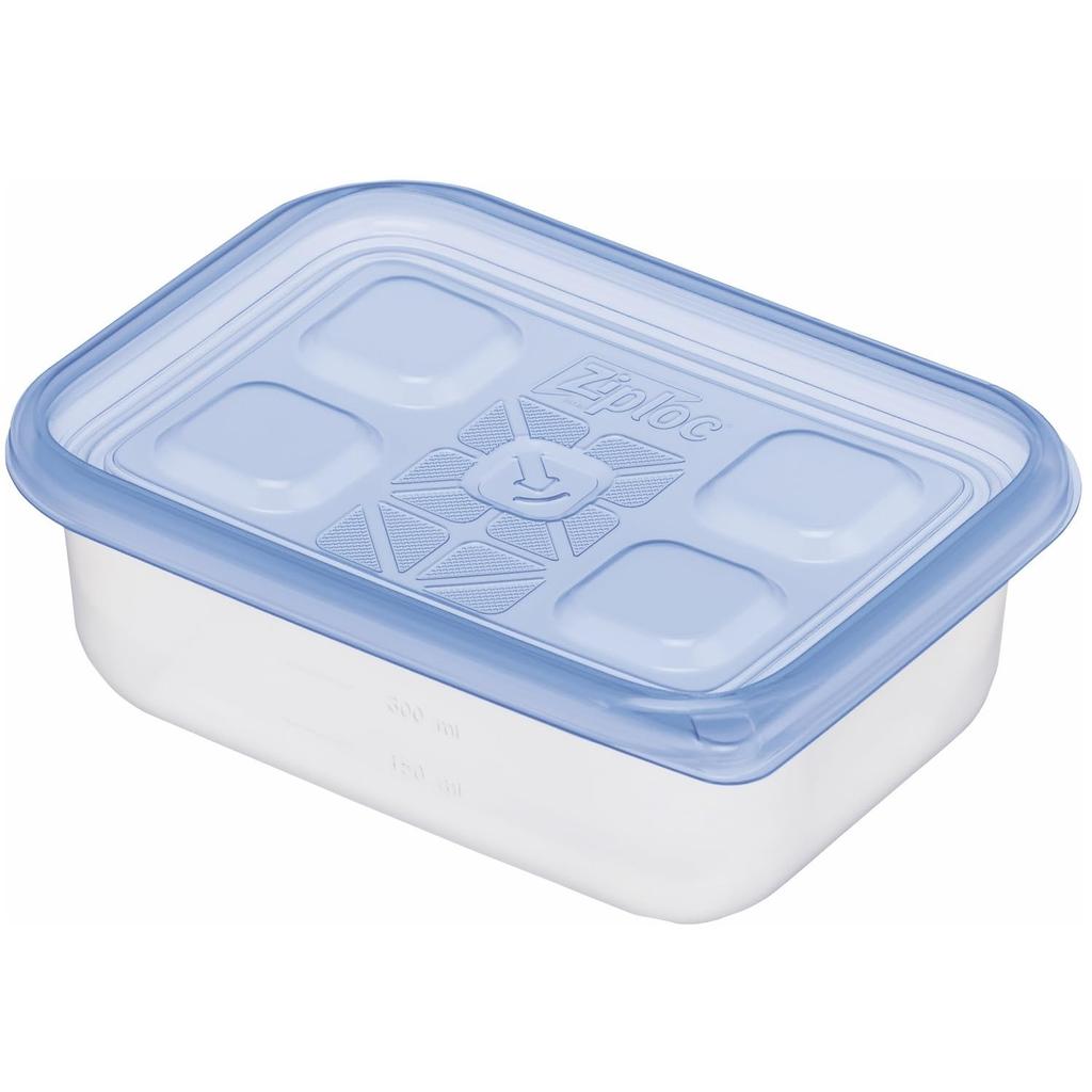 Ziploc [Commercial Use] Ziploc Rectangular Containers, 480ml, Pack of 10 + 1 Freezer Bag (Medium)