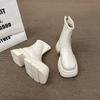 Fashion Autumn Chunky Women Slim Ankle Boots Fashion Back Zippers Platform Heel Short Booties Street Style Female Shoes