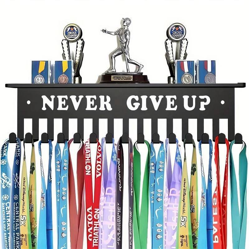 Metal Award Display Shelf With Wall Hook For Trophy And Medal Organization In Offices