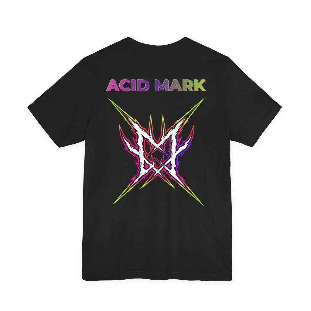 ACID MARK Уличная футболка с принтом, Городская футболка с принтом на спине, Дерзкий минималистичный дизайн