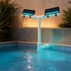 Solar Pool Fountain Fountain, Swimming with Multi-Color LED Lights, Dual-Head Adjustable Spray, Poolside Remote Control, Timer, Auto Dusk Sensor,