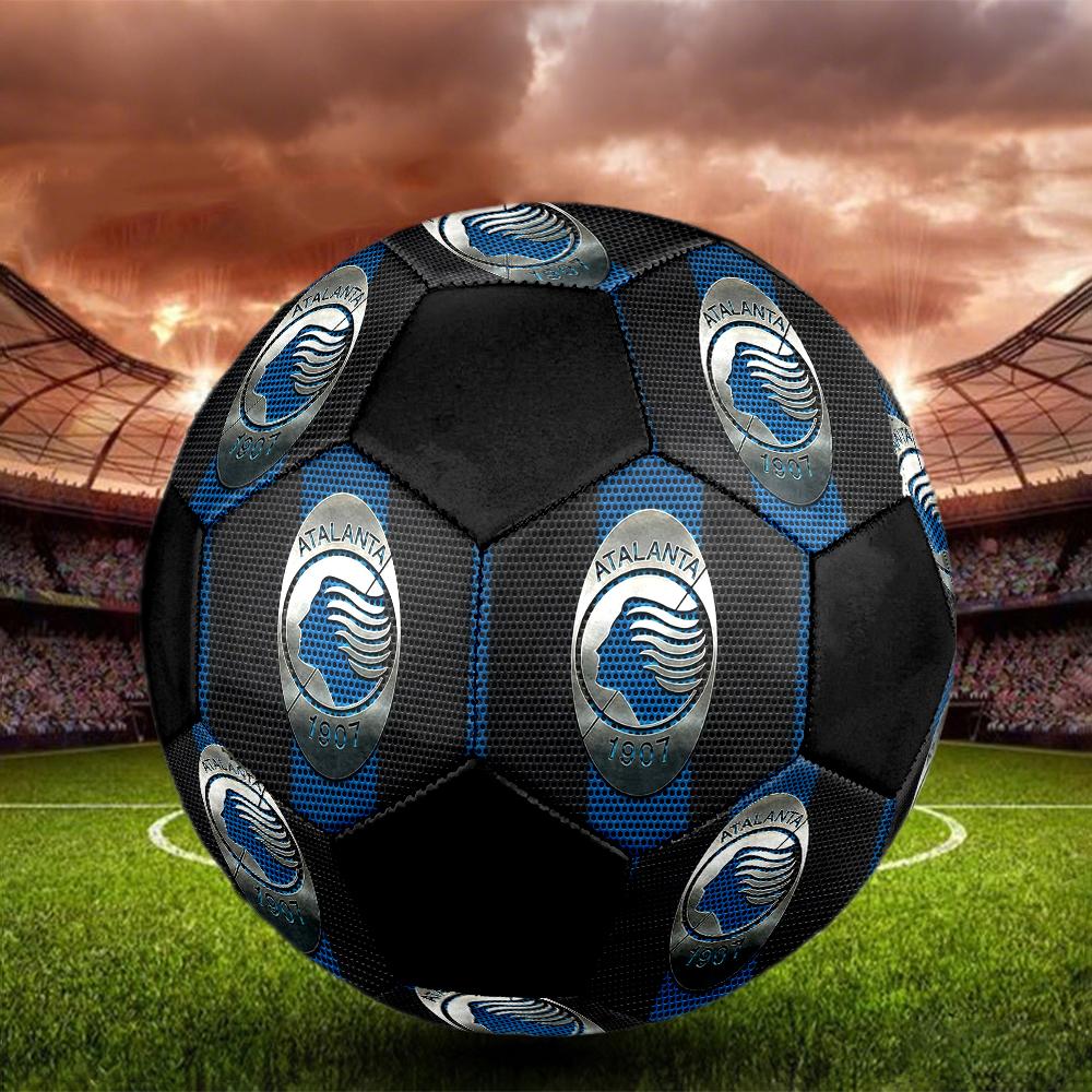 Футбольный мяч с логотипом Atalanta BC, разноцветный, подходит для всех возрастов, машинная сшивка, материал ПВХ, соревновательного уровня, размер 5, прочный и с высоким отскоком