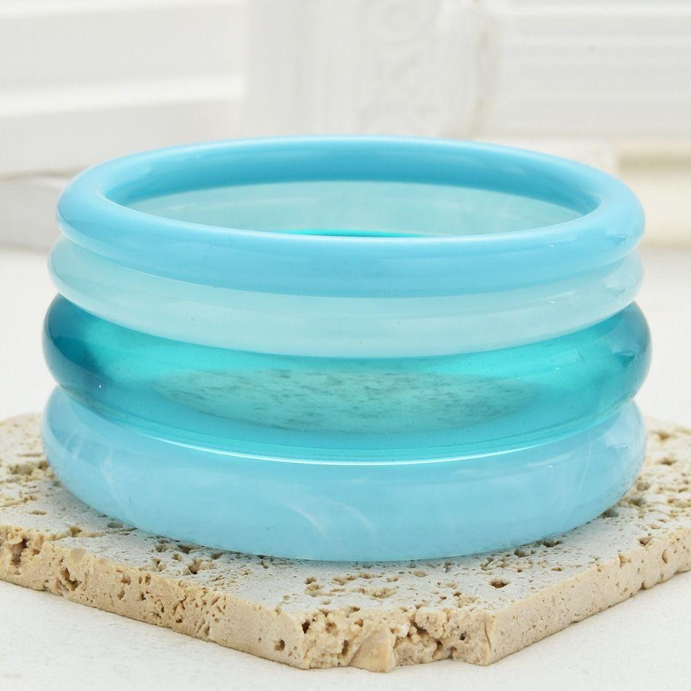 4Pcs/Set Resin Bangle Stackable Boho Bracelets Fashion Geometric Bracelets Women