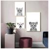 Lion Cub Print Black and White Lioness Animals Posters Safari Nursery Wall Decor Baby Animal Kids Wall Art Canvas Painting
