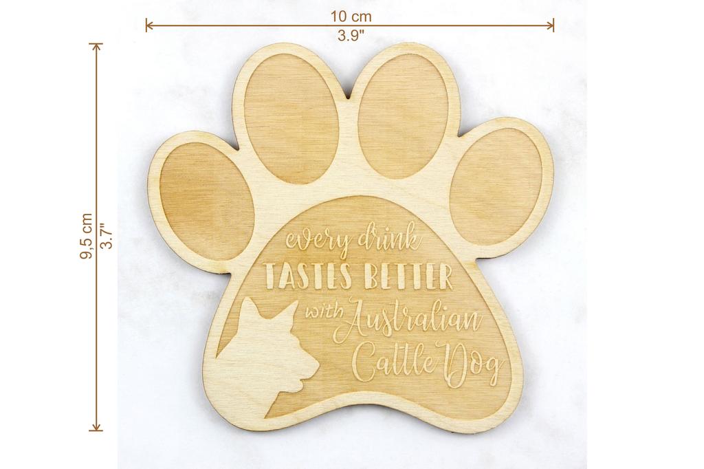 Australian Cattle Dog, Blue Heeler, Red Heeler – Mug coaster, engraved coaster with dog | Art-Dog