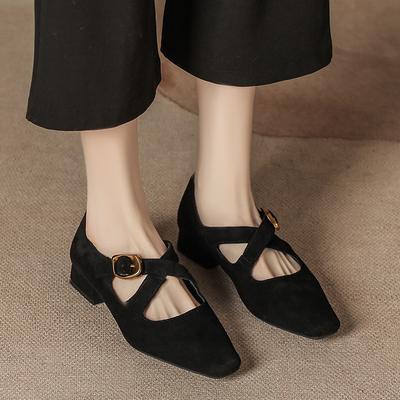 Maillard туфли Мэри Джейн с леопардовым принтом женские зимние новые универсальные с маленьким квадратным носком с мелким вырезом на толстом каблуке на высоком каблуке