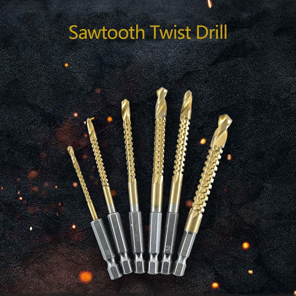 Hexagonal Shank Serrated Drill Bit High Speed Steel Cutting Drilling Slotting Tools Woodworking