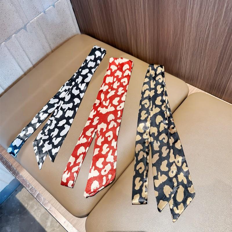 2025 Korean Style Polka Dot Scarf Necktie Headband Tied Hair, Women'S High-End Scarf, Autumn And Winter Thin Neck Protection Scarf, Long Strip