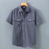 American Short Sleeve Shirt Men Summer Shirt Pure Cotton Casual Men Tops Youth Double Pockets Shirt New Fashion Men Clothing