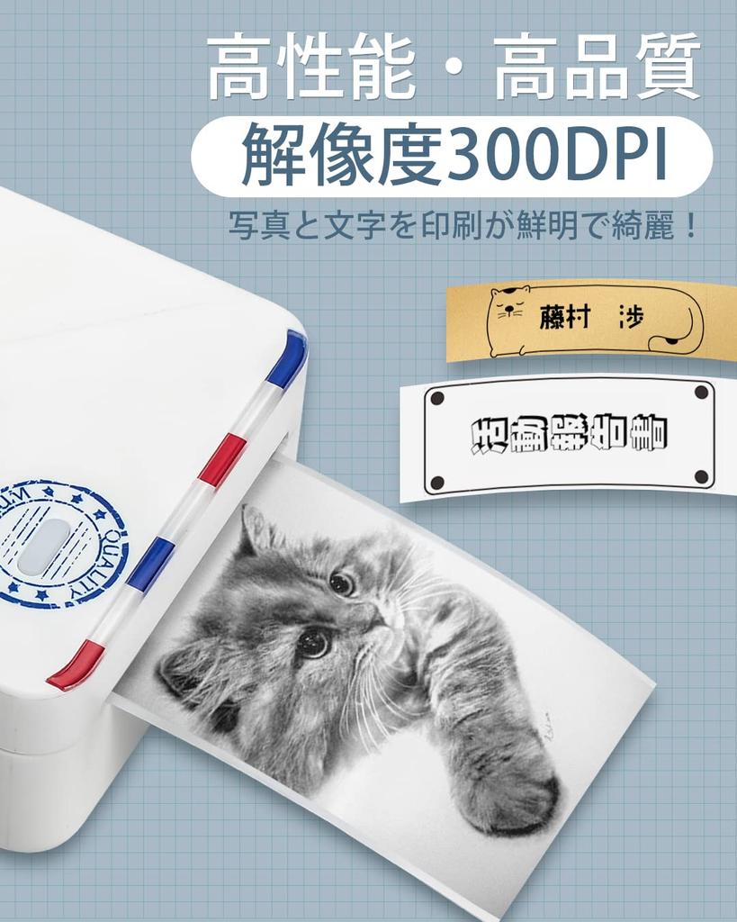 Phomemo M02S Mini Printer, 300DPI, Black & White