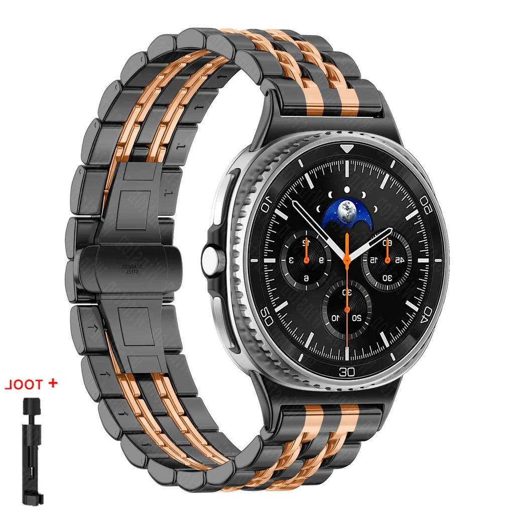 Для Samsung Galaxy Watch 8 40/44 мм 8 Classic 46 мм Металлический браслет Ремешок из нержавеющей стали Браслет на запястье Деловая лента для часов