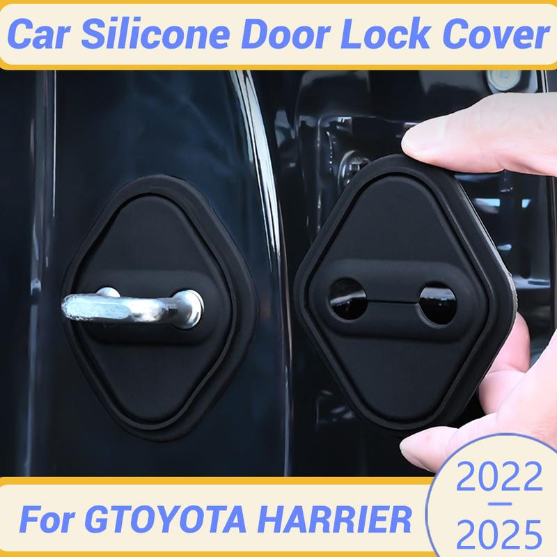 For TOYOTA HARRIER -2025 Silicone Car Door Lock Buckle Protection Cover Elastic Anti-Collision Shock Absorbing Pad Cushion