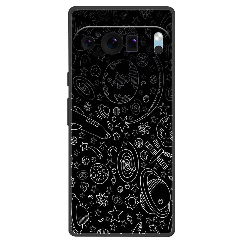 For Google Pixel 9 Pro XL Case Cool Painted Silicone TPU Soft Cover For Googe Pixel 9 9 Pro 8A Cases Black Protective Shells