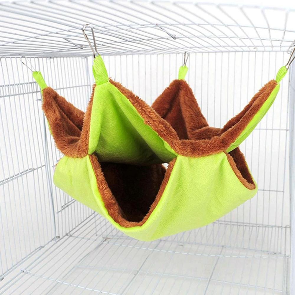 Squirrel Chinchilla Hut Double Layer 2 Tiers Soft Hanging Hamster Bed Cage Tent Parrot Hammock