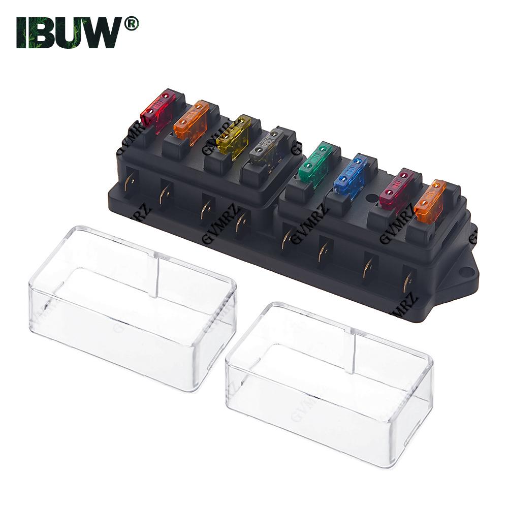 4/6/8/12 Way Car Fuse Holder Car Fuse Box Car Truck Auto Blade Fuse Box with Fuses for 12V 24V ATO Standard Circuit 20A/30A/40A Fuses4