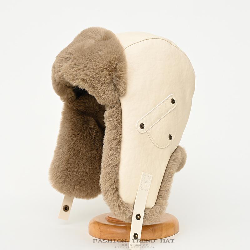 Винтажная кожаная кепка Lei Feng, зимняя, мужская и женская, теплая, пилотная, утолщенная, с подкладкой, для велоспорта, лыж, защиты ушей