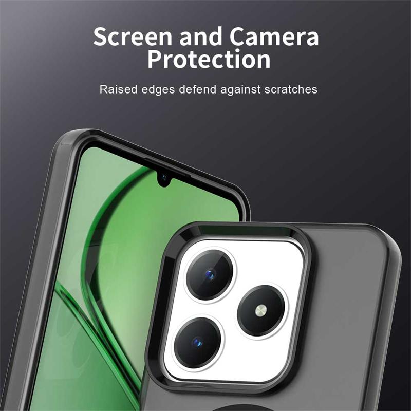 Прозрачный чехол для Realme C61 Чехол для Realme C61 Global Магнитная адсорбция Беспроводная зарядка Задняя крышка для чехла Realme C61