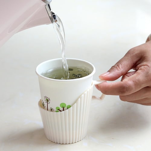 Heat-Resistant Paper Cup Holder, Fits 7oz and 9oz Paper Cups, White