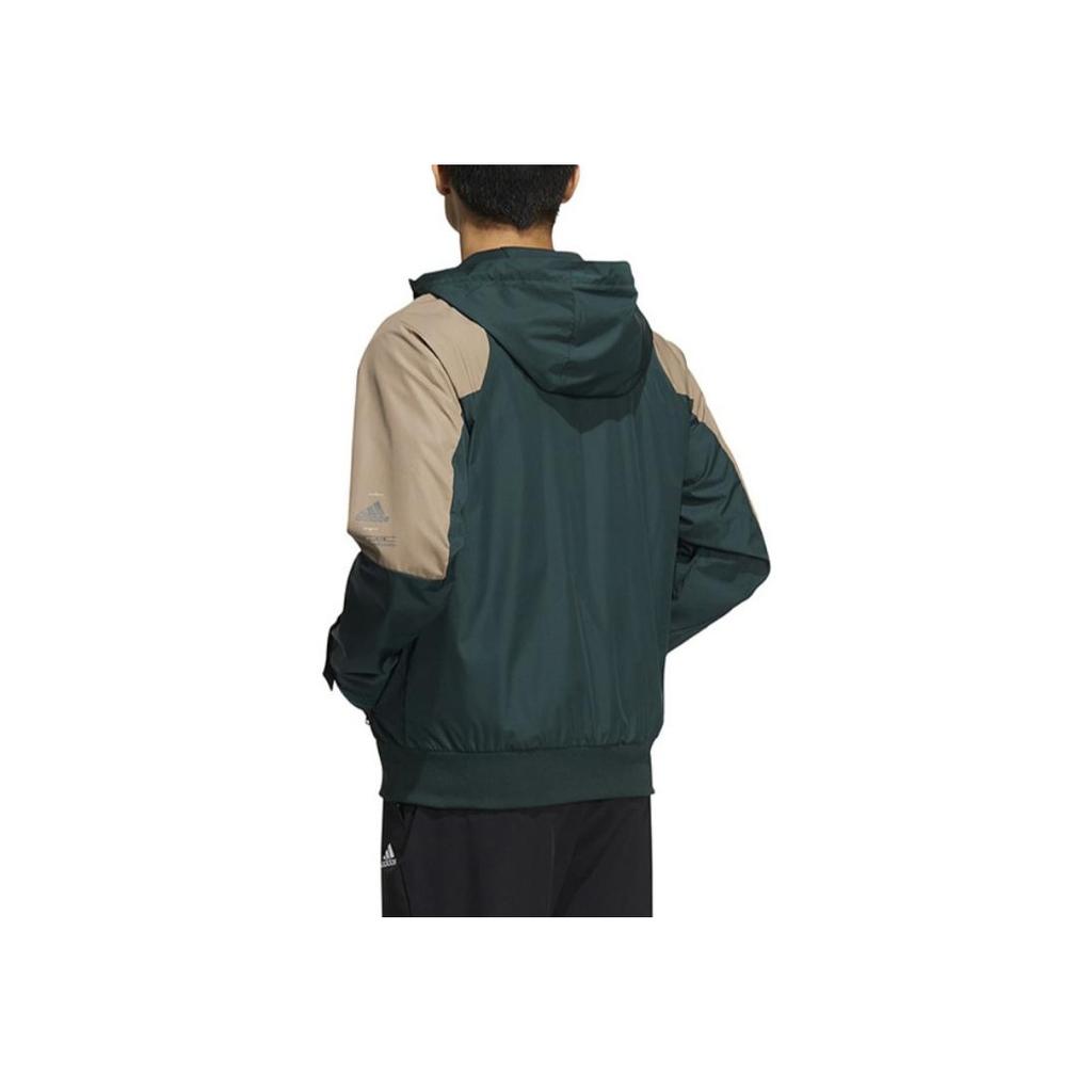 Adidas Logo Patchwork Hooded Jacket Men Jackets Green HN9040