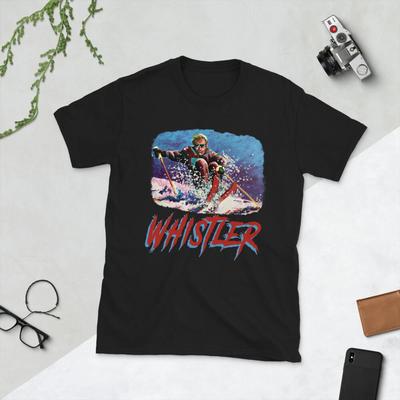 Рубашка Whistler, рубашка Канада, винтажная рубашка, Унисекс футболка для катания на лыжах Ski Blackcomb