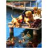 Full 5D Diy Diamond Painting Dog Fishing Diamond Embroidery Cross Stitch Home Decor Handmade Gift